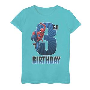 Футболка на 3-й день рождения с изображением Человека-паука Marvel для девочек 7–16 лет Licensed Character