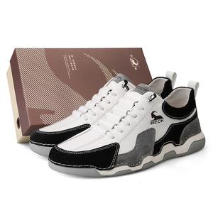 Легкие, износостойкие и нескользящие низкие мужские туфли для скейтбординга BECK, White Gray