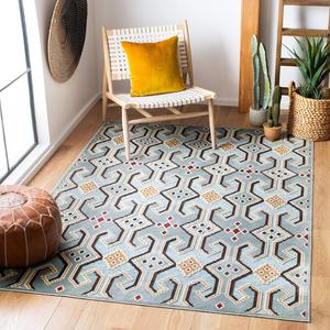 Ковер SAFAVIEH, 100 x 171 см, Paradise Collection, Blue & Multi, дизайн Boho Viscose, идеально для помещений с высокой проходимостью: прихожая, гостиная, спальня (PAR152-110)