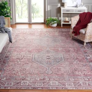 Ковер SAFAVIEH, 244 x 305 см, - Моющийся коллекция Tucson - Большой - Светлый Rust и Beige, Антискользящий, Идеально для гостиной, спальни, детской игровой комнаты, офиса, столовой (TSN169P)