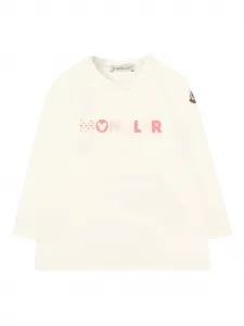 Лонгслив с логотипом Moncler Enfant, нейтральный