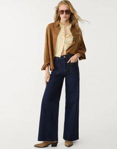 Джинсы Stradivarius прямого кроя с карманами темно-синего цвета