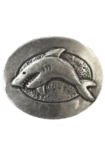 LIFE RING by showroom пряжка для ремня 019°, сменная пряжка "Shark Oval Silver", индивидуальная пряжка для ремня Rettungsring By Showroom 019°, серебристый