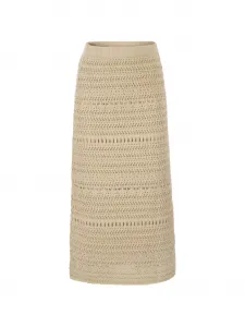 Миди-юбка с вязаным узором крючком Fabiana Filippi, бежевый