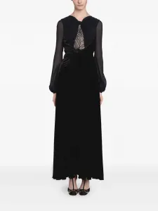 Платье с кружевными вставками Giambattista Valli, черный
