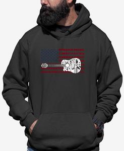 Мужская толстовка с капюшоном America Rocks с надписью "Word Art" LA Pop Art, Dark gray