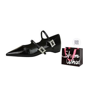 BIGTREE Туфли Мэри Джейн для женщин черные с сумкой для покупок, цвет Black+Shopping Bag