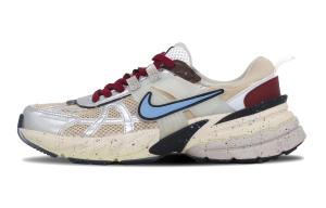 Nike V2K Run дышащие низкие кроссовки для бега Unisex бежевый синий дымчато-красный