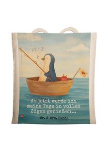 Mr. & Mrs. Panda Сумка-шоппер с изображением пингвина в рыбацкой лодке и надписью белого цвета