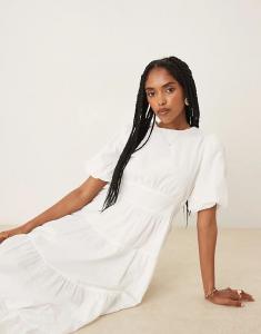 Платье миди «Nobody's Child Ricky» белого цвета