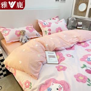 Yalu Комплект постельного белья 1,8 м, 4 предмета: пододеяльник 200x230 см, простыня, 2 наволочки, Cat Paradise, мягкий, гипоаллергенный