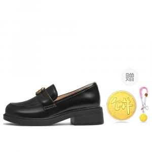 London Travelogue, Маленькие кожаные туфли-лоферы с мини-эмблемой Ivy в стиле JK, высота 4,5 см, женские Teenmix, Beige