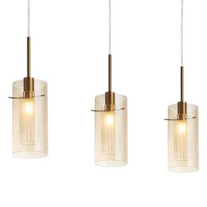 Подвесной светильник searchlight Duo 3-flammig, сталь / цветное стекло - бронза