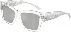 Серые прямоугольные солнцезащитные очки Dolce & Gabbana, 31338v - Transparent - Clear Mirror Silver