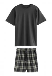 Пижамный комплект Next MOTIONFLEX COSY SET, Black White Monochrome Check/Black