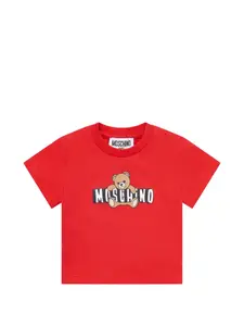 Футболка с принтом в виде мишки Moschino Kids, красный