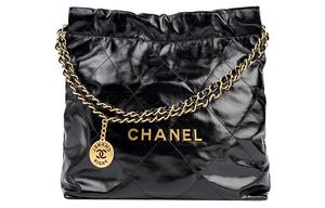 CHANEL 22k осенне-зимняя сумка 22bag из вощеной кожи, шоппер, женская сумка через плечо black