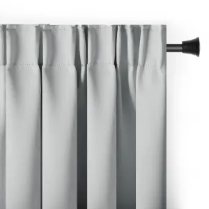 Штора со сборчатой лентой, многофункциональная лента, 140x245 см, светло-серая, однотонная, затемняющая, с системой подвешивания, плиссе AmeliaHome