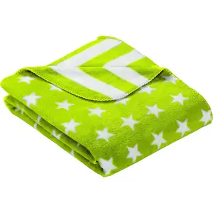 Плед Stars & Stripes с рисунком звезд и полос, уютный плед Gold-Line, Apfelgrün