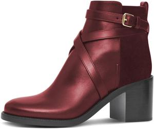 Женские ботильоны Miss Left с перекрестным ремешком, закрытым круглым носком, на среднем толстом каблуке, короткие ботинки, на молнии, повседневные, для офиса, вечеринки, свидания, размер 4-16 US, Red