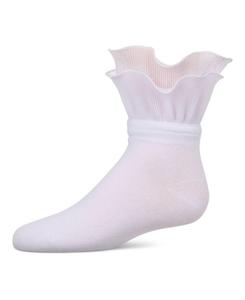 Двухслойные носки-перчатки с оборками для девочек MeMoi, White