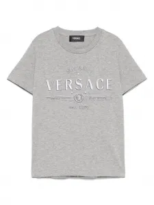Футболка с логотипом Versace Versace Kids, серый