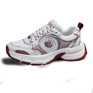 Износостойкие, дышащие, легкие, увеличивающие рост, низкие повседневные мужские туфли SENJIALUO, White Red