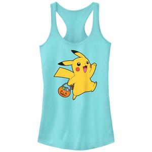 Детская майка-борцовка Pokemon Pikachu с принтом "Сладость или гадость" Licensed Character, цвет cancun