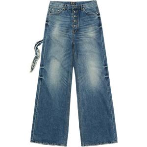 Джинсы с эффектом поношенности THUG CLUB, синий