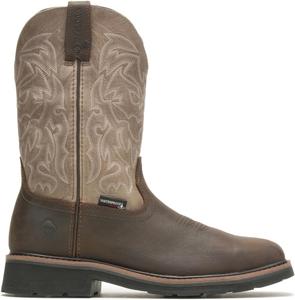 Мужские ботинки Wolverine Rancher с квадратным носком, стальным носком и водонепроницаемые Wellington, Dark Taupe