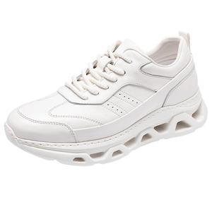 GOG Мужские повседневные белые низкие кроссовки с увеличенной высотой на 7,5 см, цвет White, Height Increasing 7.5cm