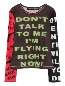 Топ из сетки «Don’t Talk To Me» Chopova Lowena, черный