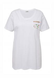 Принт на футболке CLASSIC FIT ZIERSTEINCHEN-BRUSTTASCHE RUNDHALS Angel of Style, белый