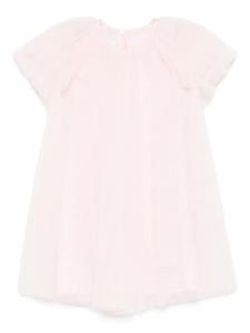 Платье из тюля с вышитым логотипом Fendi Kids, розовый