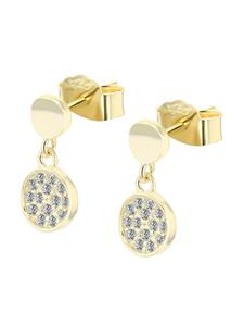 Adeliás Женский кулон - кулон из серебра 925 пробы с кубическим цирконием в золотой оправе