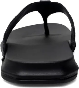 Мужские шлепанцы модные летние новые с плоской подошвой удобные противоскользящие большие пляжные тапочки для мужчин (черные, 8) No Brand