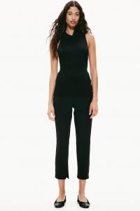 Брюки с прижатыми складками H&M, черный