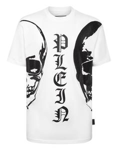 Футболка с круглым вырезом SS с кристаллами Philipp Plein, цвет White / Black