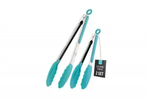 Кухонные щипцы из нержавеющей стали с силиконовыми наконечниками - набор из 2 штук Zulay Kitchen, бирюзовый