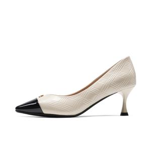 Туфли на высоком каблуке с расклешенным каблуком для женщин CHRISDIEN DENY, Ecru