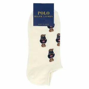 Носки POLO RALPH LAUREN из органического хлопка с изображением мини-медведя и флага, длиной до колена, цвет 91. Off-White