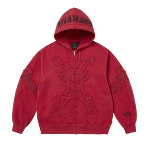 Толстовка Supreme x Y’s Zip Up Hooded Sweatshirt, Washed Red