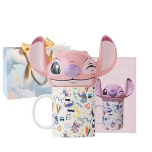 Креативная кружка Stitch, Angel 350 мл Disney, Angie With Hat+Shopping Bag