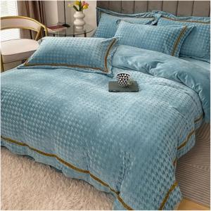 YIZUFU Комплект постельного белья зимний теплый молочный велюр