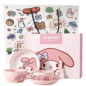 Набор посуды Hello Kitty My Melody для одного, керамический, миска для риса и супа, милый мультяшный дизайн Sanrio