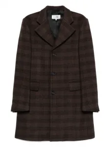 Клетчатое пальто MM6 Maison Margiela, коричневый