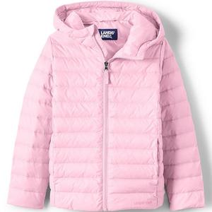 Детская утепленная куртка с капюшоном featherfree Lands' End, Pink