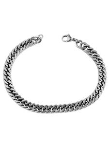 Adeliás Браслет унисекс - браслет из нержавеющей стали в виде цепочки, 21 см, серебристый