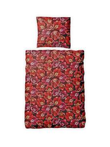 Jack Комплект постельного белья из фланели, 2 предмета, 135x200 см, цветочный узор красного цвета