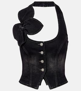 Джинсовая блузка с бантиком Area, Washed Black